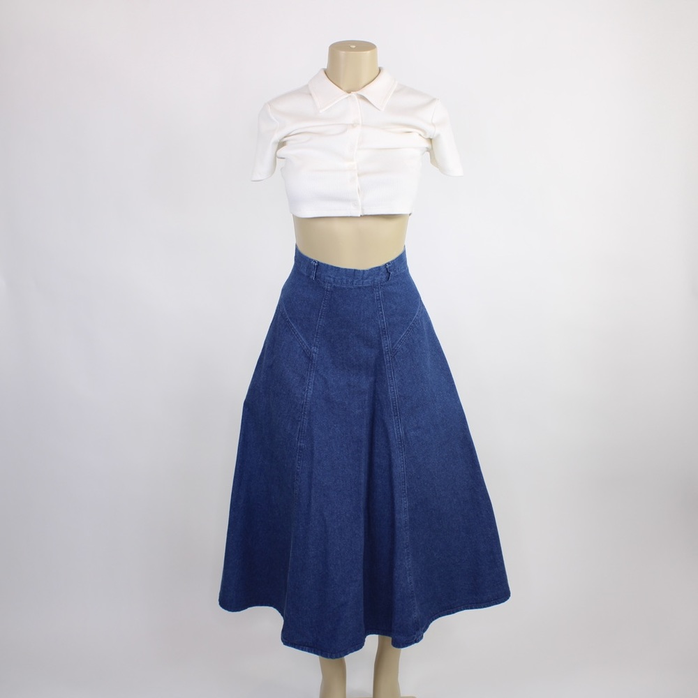 Vintage Separate editions long flared denim skirt